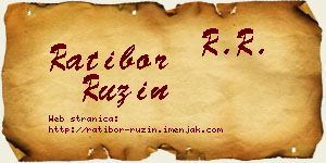 Ratibor Ružin vizit kartica